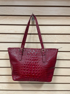 Brahmin Leather Medium Asher Shoulder Bag Red