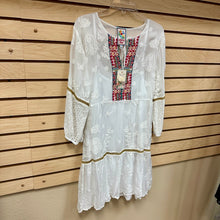 Load image into Gallery viewer, Johnny Was Meow Tunic Long Sleeve (Slip) Dress White Size X-Large