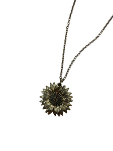 You Are My Sunshine Sunflower Necklace Gold