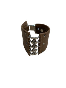 Sergio Gutierrez Liquid Metal MAA4D Distressed Leather Bracelet