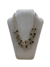 Load image into Gallery viewer, Holiday Necklace Black And Goldtoned