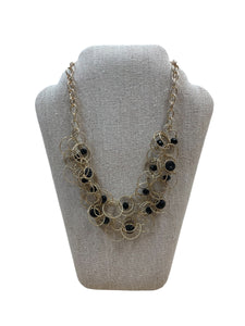 Holiday Necklace Black And Goldtoned