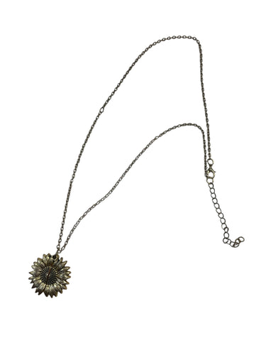 You Are My Sunshine Sunflower Necklace Gold