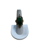 Load image into Gallery viewer, Emerald Sterling Silver Ring Size 8