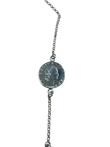 Italian Coin Necklace Sterling Silver