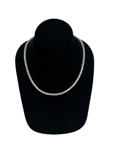 Cubic Zirconia On Sterling Silver Necklace