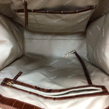 Load image into Gallery viewer, Brahmin Brown Leather Embossed Shoulder Bag Satchel