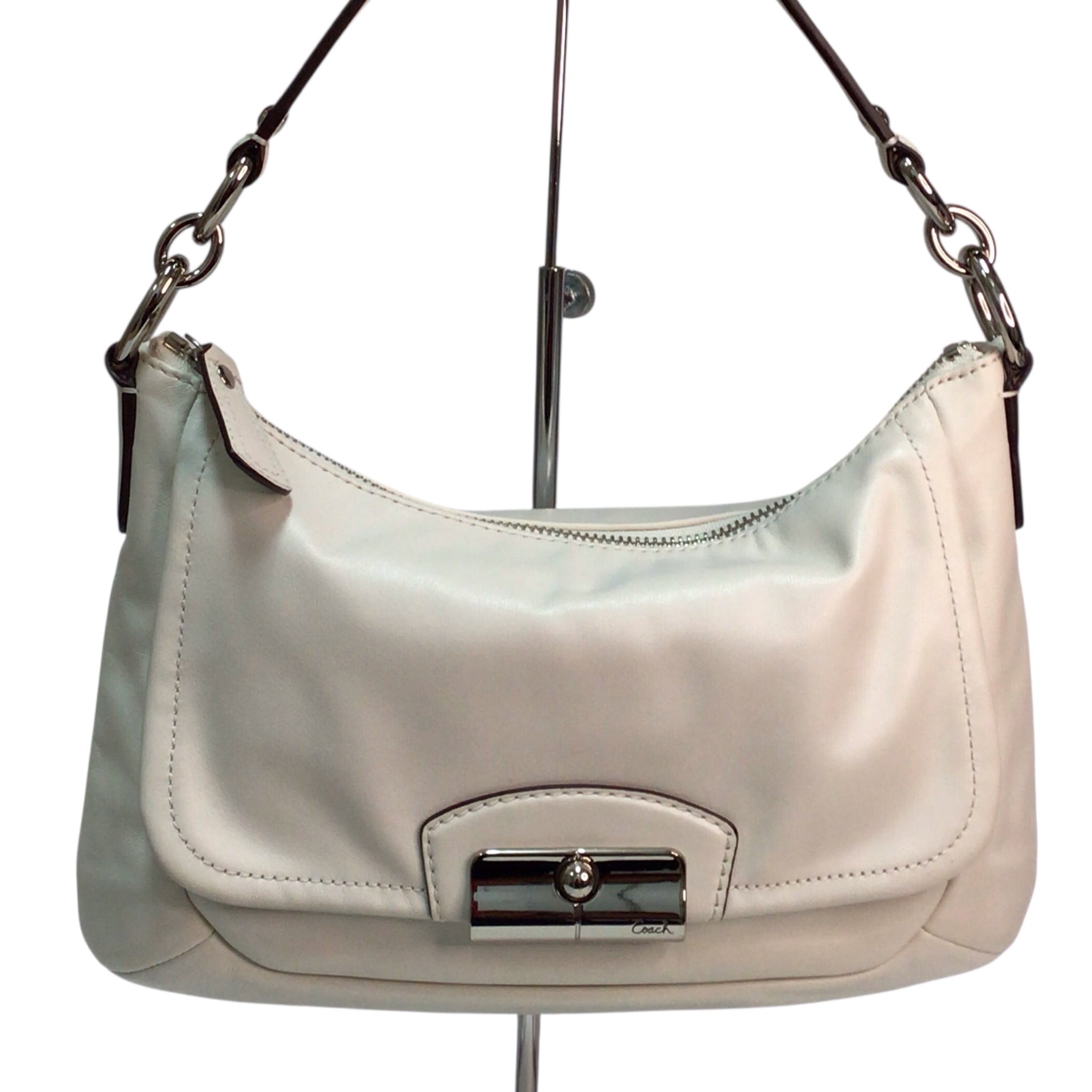 Coach White Leather Satchel Crossbody Bag