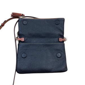 Dooney & Bourke Pebbled Leather Foldover Zip Crossbody Bag Black