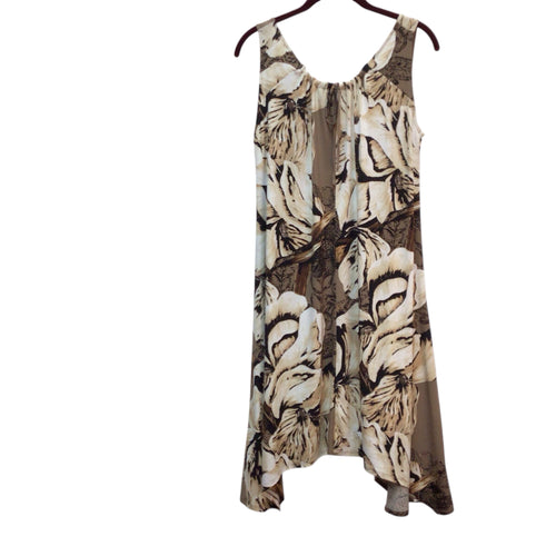 Skye's the Limited Neutral Color Flowers Sleeveless Dress Size XL