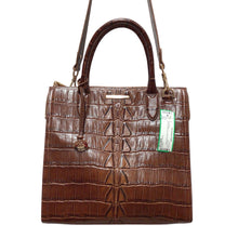 Load image into Gallery viewer, Brahmin Brown Leather Embossed Shoulder Bag Satchel