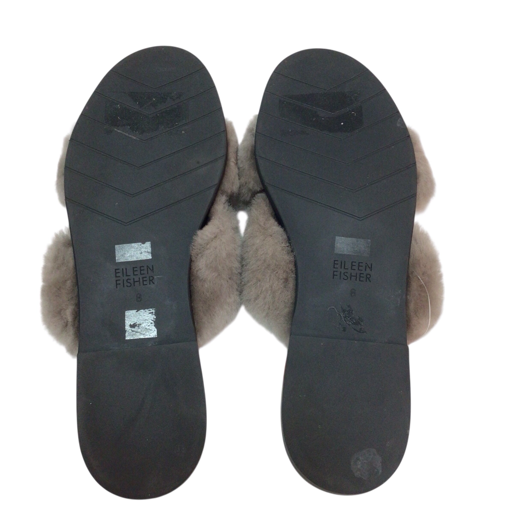 Eileen Fisher Women's Cross Shearling Gray Slipper Size 8
