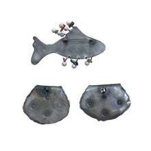 Load image into Gallery viewer, Handcrafted Artisan Fish Pin and Post Earrings Set