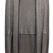 Load image into Gallery viewer, JM Collection Gray Silver Shimmer Long Sleeve Cardigan Size S