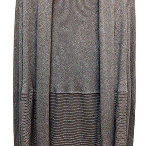 JM Collection Gray Silver Shimmer Long Sleeve Cardigan Size S