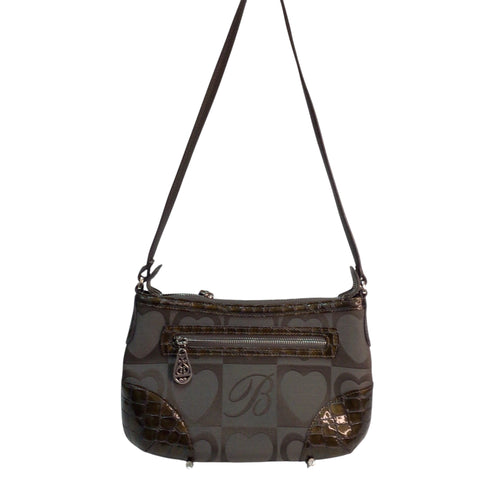 Brighton Leather and Canvas Hearts Handbag