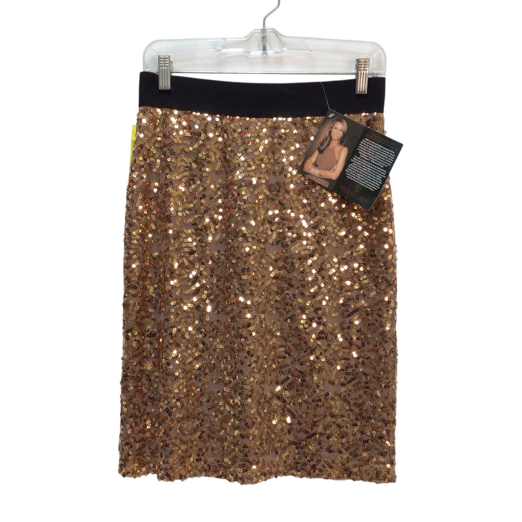 Iman Long Gold Skirt Size S NWT