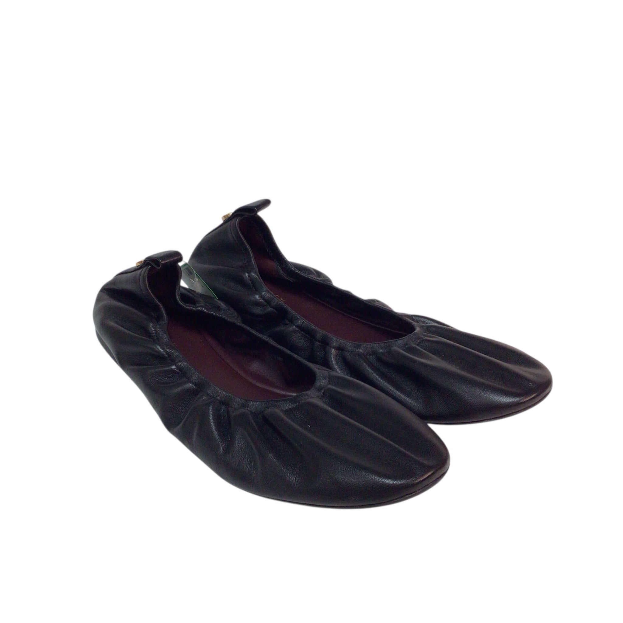 Tory Burch Eddie Black Leather Ballet Flats Size 7.5