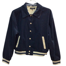 Load image into Gallery viewer, Blu Pepper Courderoy Button Up Letterman Jacket Size S