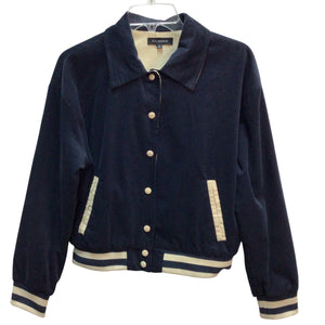 Blu Pepper Courderoy Button Up Letterman Jacket Size S
