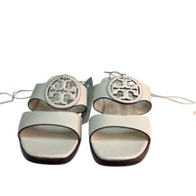 Load image into Gallery viewer, Tory Burch Bombe Miller Heel Sandal Calf Leather New Ivory Size 8.5