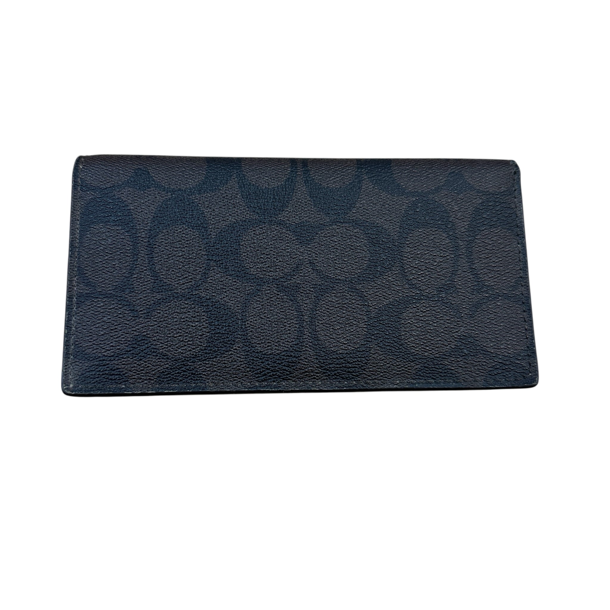 Coach Signature Brown Leather Checkbook Cover