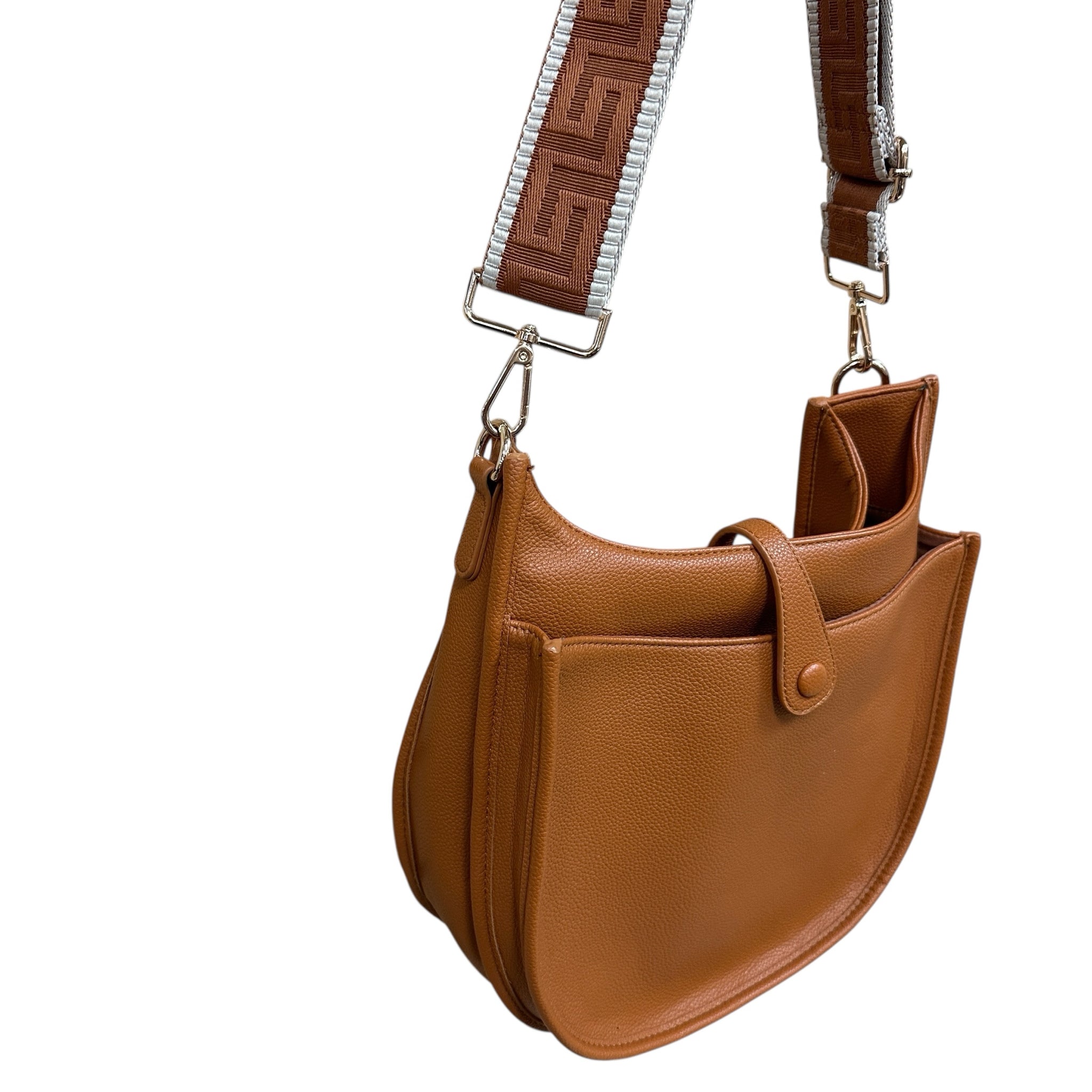 Ah Dorned Brown Vegan Leather Crossbody Shoulder Bag
