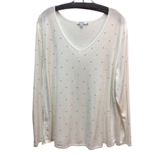 Load image into Gallery viewer, Chico&#39;s White Beads Long Sleeve Top Size 4 XXL