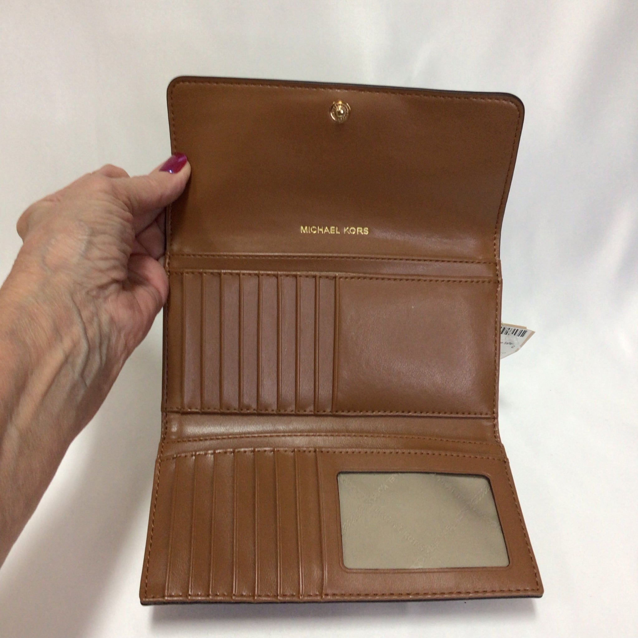 Michael Kors Brown Signature Fold over Wallet