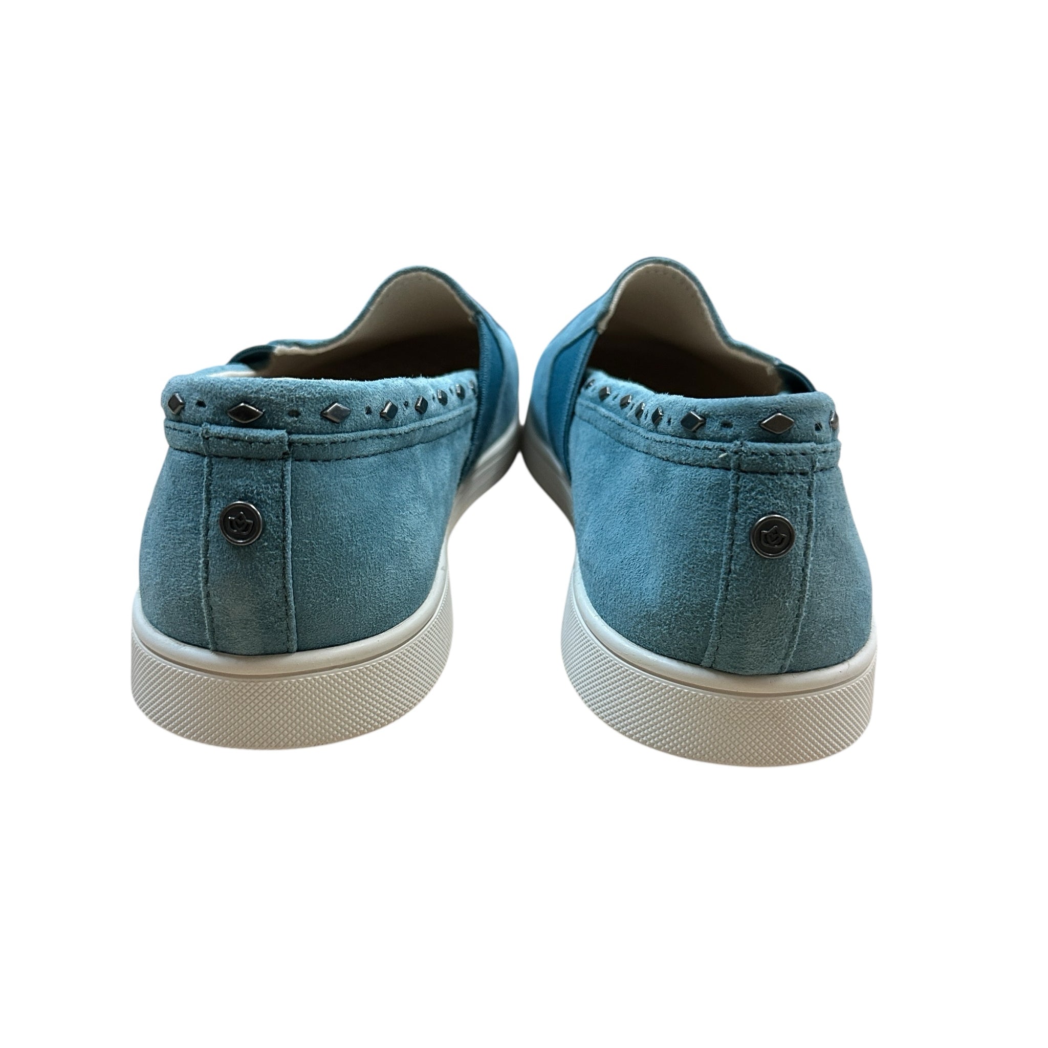 Spenco "Santa Barbara Rivet" Slip On Blue Suede Sneaker Size 10