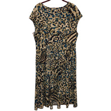 Load image into Gallery viewer, Jones NY Tan, Blue, Black Animal Print Dress Size 16