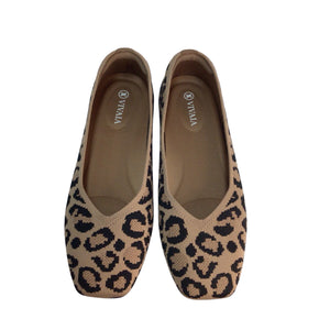 Vivaia Tan and Black Leopard Flat Shoes Size 7