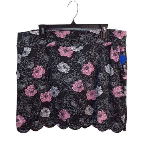 Coral Bay Pink And Gray Flowers Golf Skort Size L