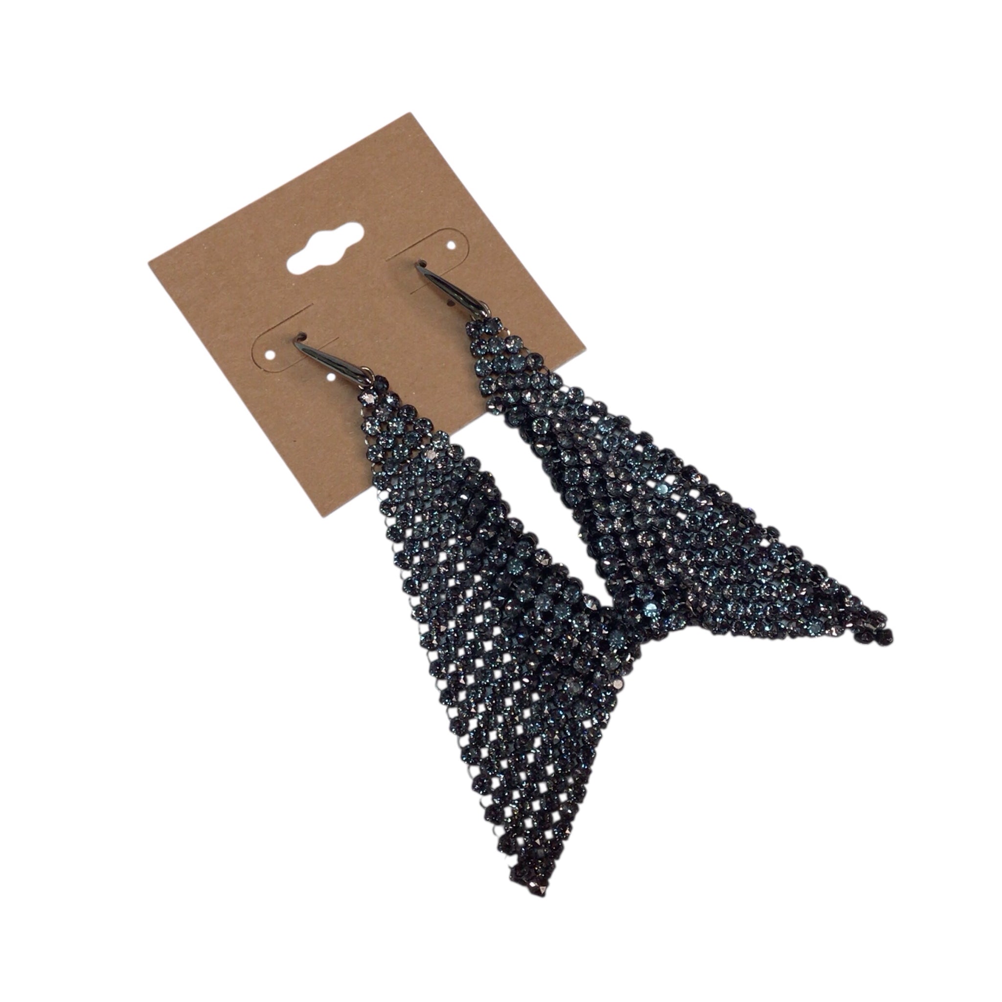 Dark Gray Cubic Zirconia Dangle Earrings