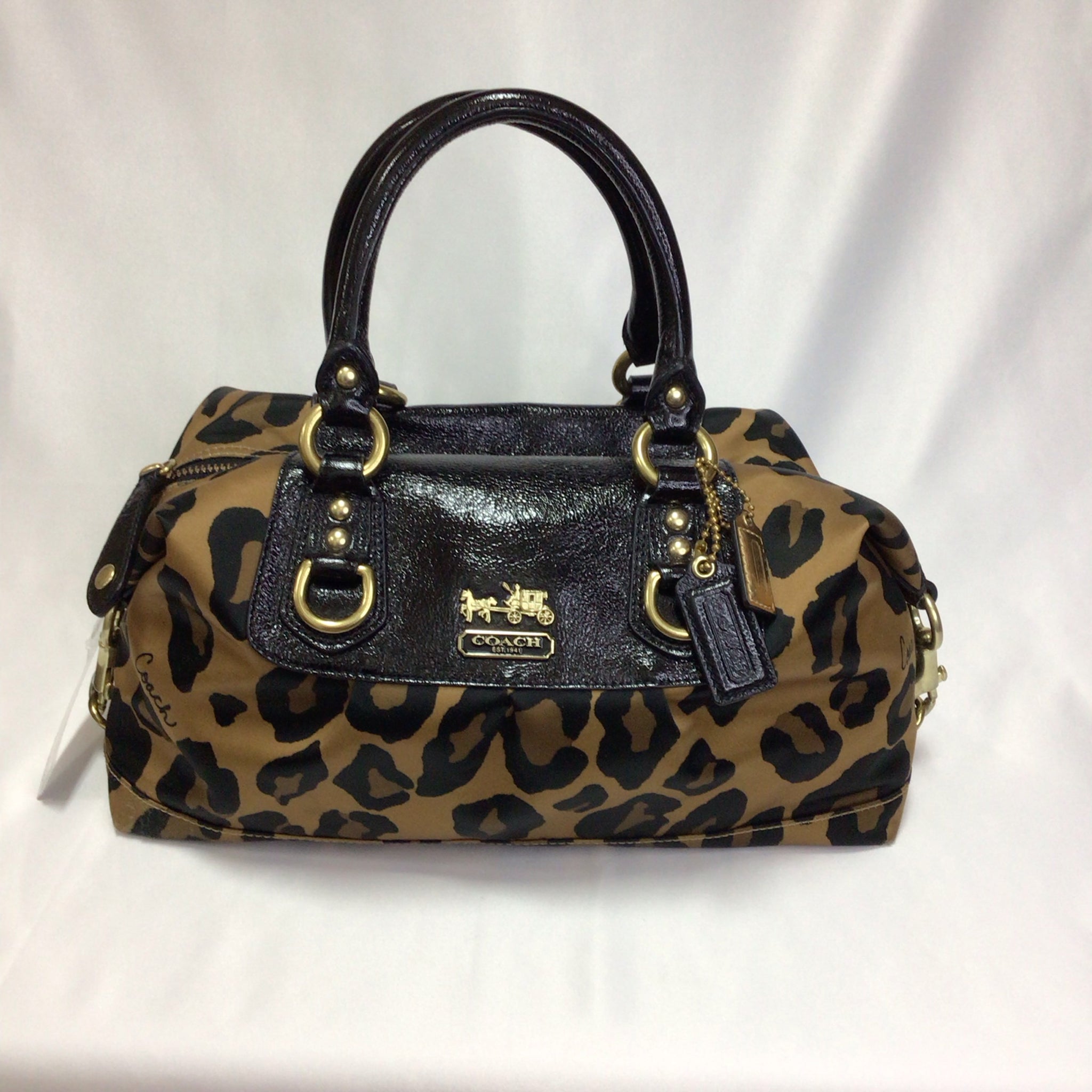 Coach Madison Ocelot Leopard Print Sabrina 15553 Satchel Handbag