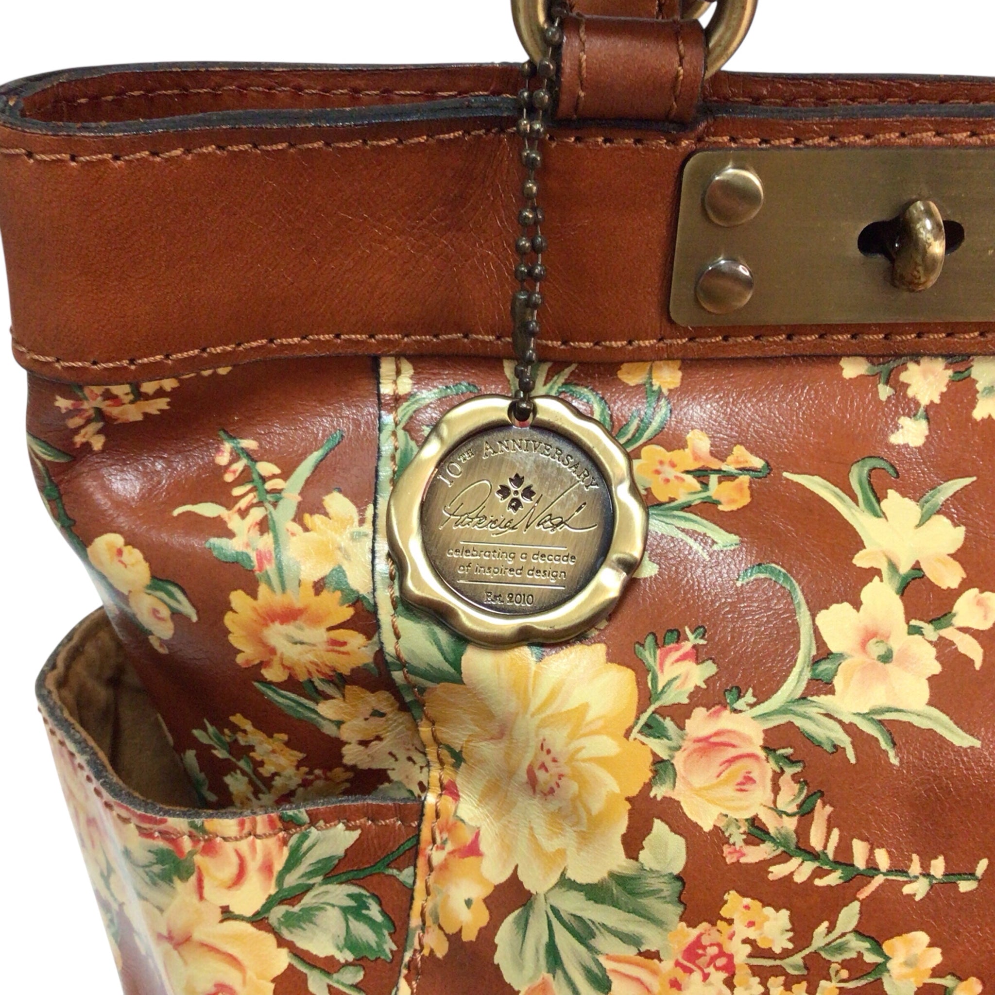 Patricia Nash Vintage Botanical Floral Rayleigh Leather Shoulder Bag