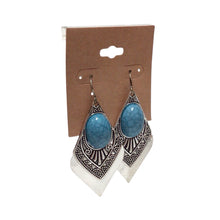 Load image into Gallery viewer, Silver Blue Turquoise Earrings