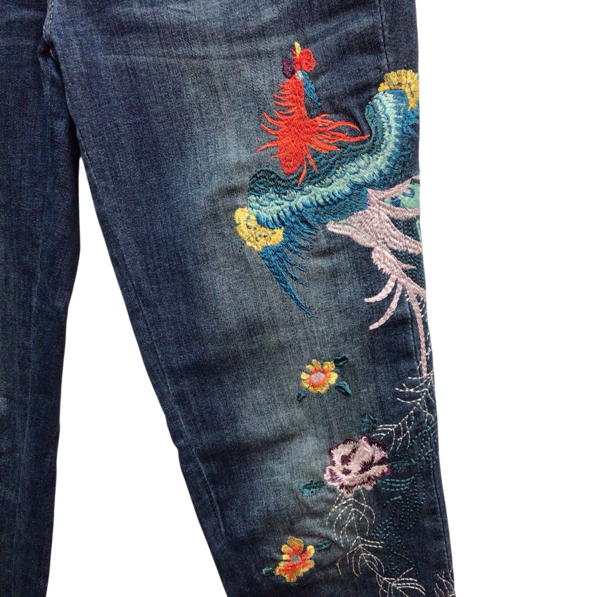 Free People Appliqued Skinny Jeans Size 25 Waist (Size 2)