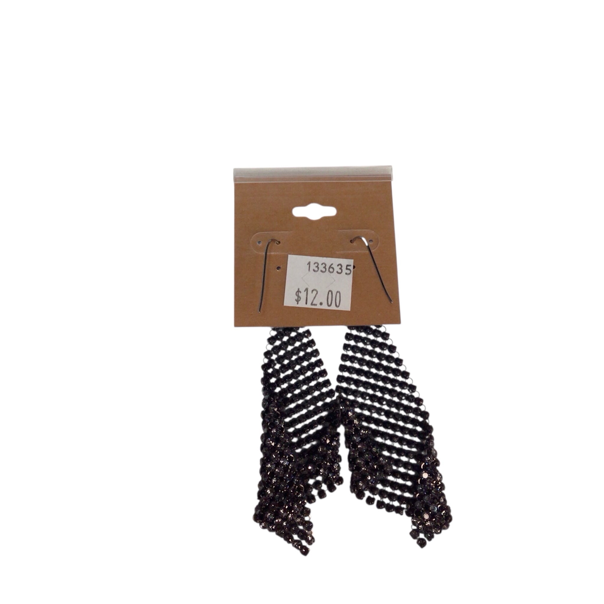 Dark Gray Cubic Zirconia Dangle Earrings