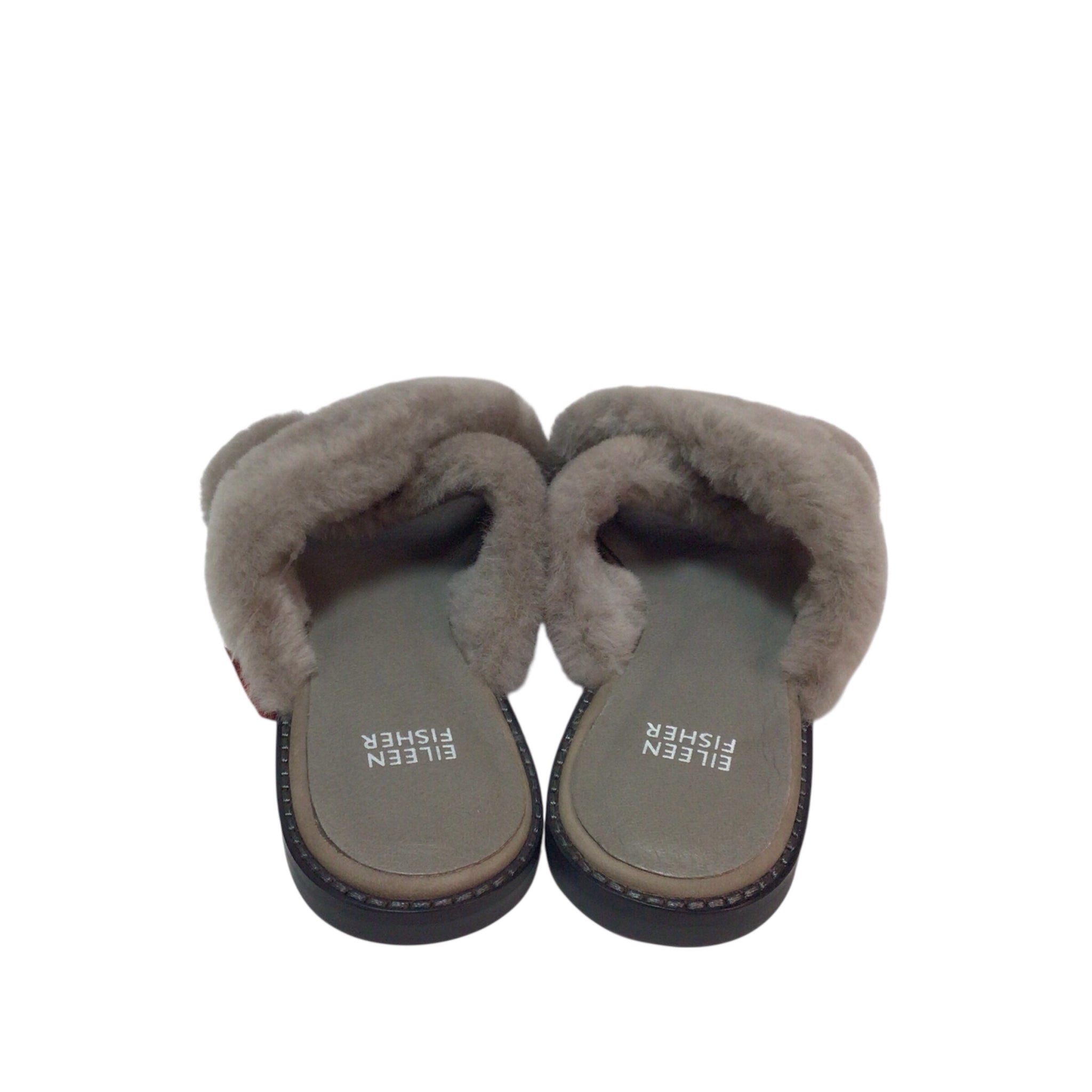 Eileen Fisher Women's Cross Shearling Gray Slipper Size 8