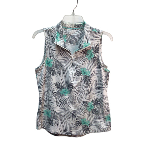 Tommy Bahama Flower Leaves Sleeveless Top Size Small