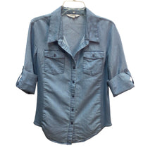 Load image into Gallery viewer, Cavalini Blue Button Down Long Sleeve Top Size L