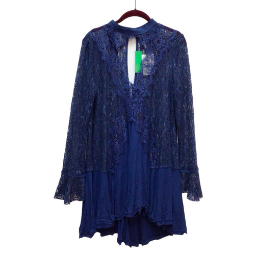 Free People Blue Lacy Long Sleeve Dress Size M NWT