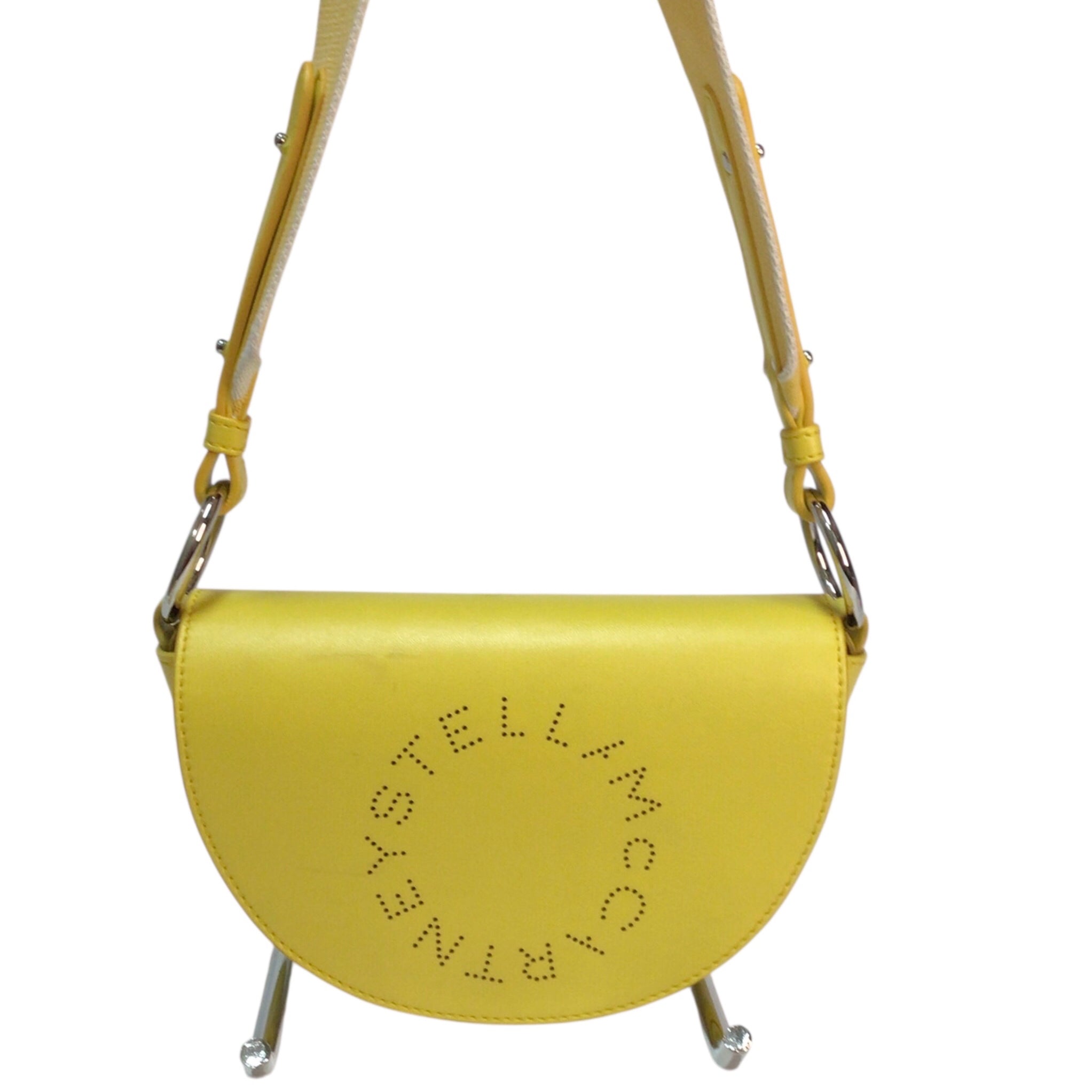 Stella McCartney Half-Moon Eco Soft Alter Napa Flap Shoulder Bag Yellow