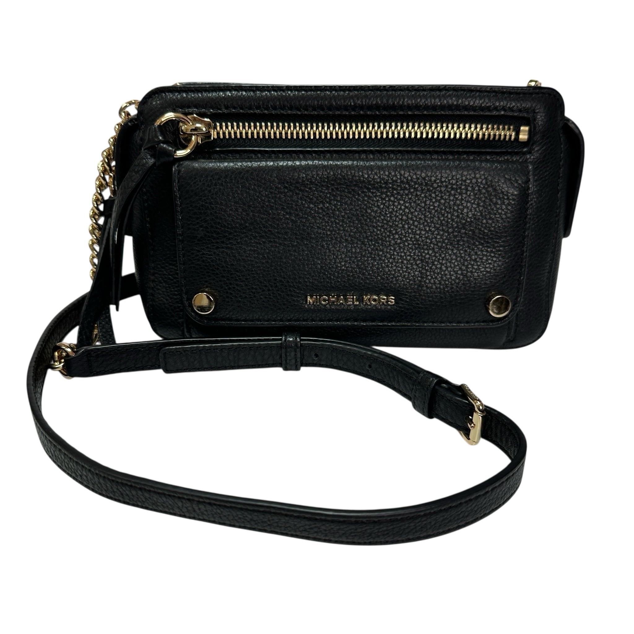MICHAEL Michael Kors Mitchell Small Leather Crossbody Bag Black