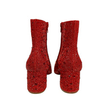 Load image into Gallery viewer, Betsey Johnson Kyla Red Glass Stone Rhinestone Booties Size 8.5