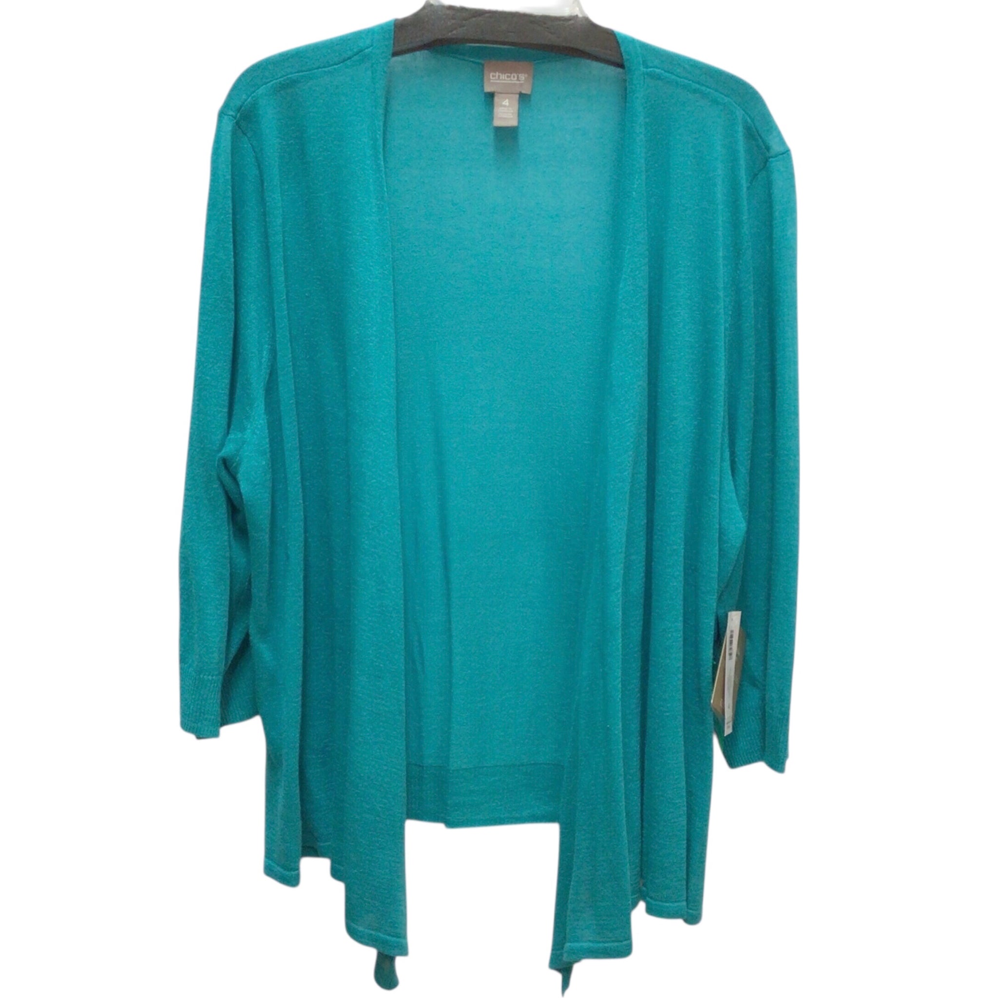 Chico's Long Sleeve Teal Cardigan Size XXL NWT