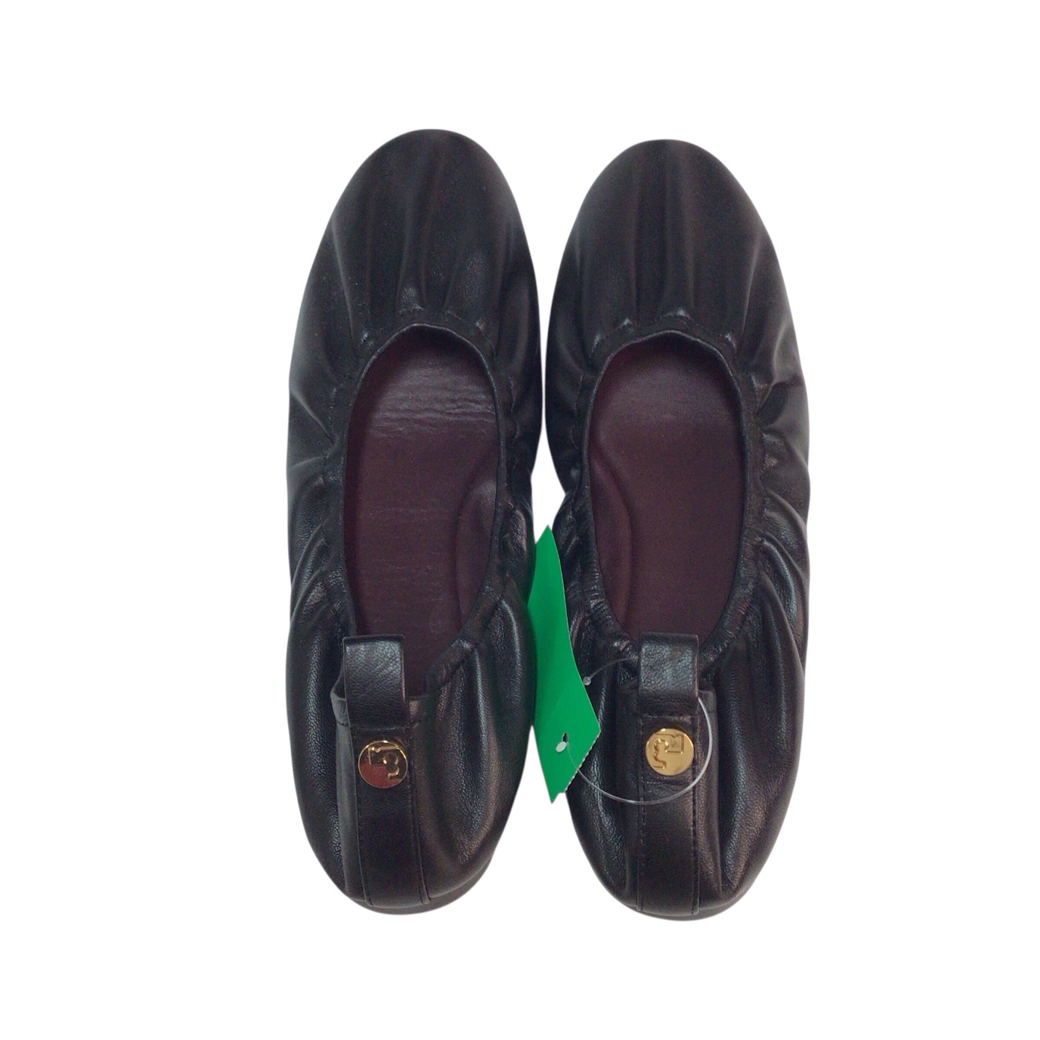 Tory Burch Eddie Black Leather Ballet Flats Size 7.5