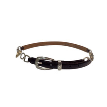Load image into Gallery viewer, Brighton Black Leather and Chain Belt 34 Waist