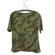 Load image into Gallery viewer, East 5th Lime Green And Black Short Sleeve Top Size M